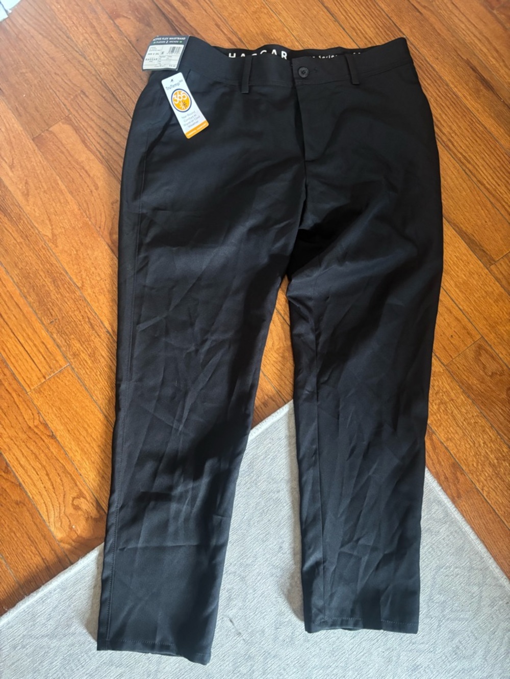 Haggar Black Men's Dress Pants - Classic Straight Fit